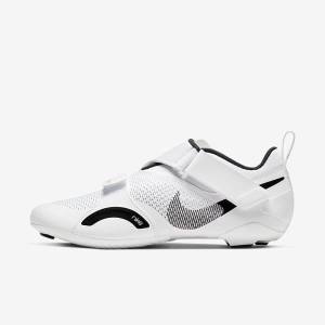 Men's Nike SuperRep Cycle Indoor Cycling Training Shoes White / Black | NK096JIC