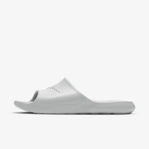 Men's Nike Victori One Shower Slides Light Grey / Light Grey / White | NK817PHV