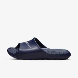 Men's Nike Victori One Shower Slides Navy / Navy / White | NK849ZPT