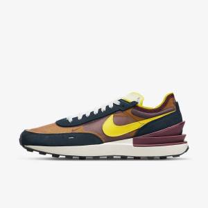 Men's Nike Waffle One SE Sneakers Navy / White / Yellow | NK631CHU