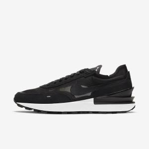 Men's Nike Waffle One Sneakers Black / White / Orange / Black | NK714OVT