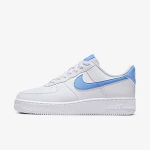 Women's Nike Air Force 1 07 Next Nature Sneakers White / Metal Silver / Blue | NK758UDJ