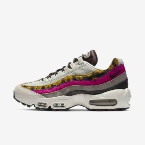 Women's Nike Air Max 95 Premium Sneakers Light Beige / Brown / Olive Grey / White | NK284SYF