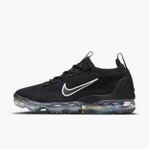 Women's Nike Air VaporMax 2021 FK Sneakers Black / Metal Silver / White | NK215ZPU