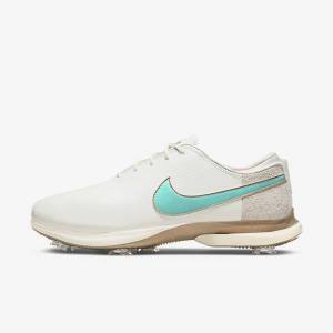 Women's Nike Air Zoom Victory Tour 2 Golf Shoes White / Light Brown / Turquoise | NK290BXW