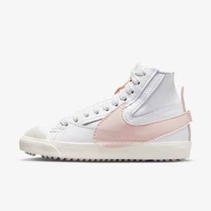 Women's Nike Blazer Mid 77 Jumbo Sneakers White / Pink | NK192YDU