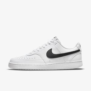 Women's Nike Court Vision Low Next Nature Sneakers White / Black | NK289BOT