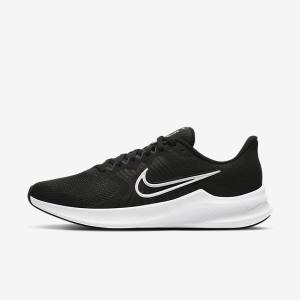 Women's Nike Downshifter 11 Road Running Shoes Black / Dark Grey / White | NK390TMX