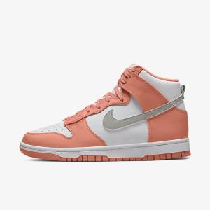 Women's Nike Dunk High Sneakers Red / White / Light | NK406COF