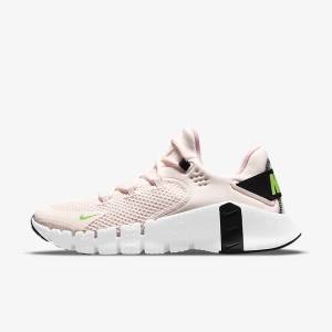 Women's Nike Free Metcon 4 Training Shoes Light Pink / White / Black / Green | NK503AES