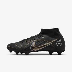 Women's Nike Mercurial Superfly 8 Academy MG Multi-Grounds Football Shoes Black / Metal Silver / Grey / Metal Gold | NK178RDE