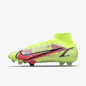 Women's Nike Mercurial Superfly 8 Elite FG Firm-Grounds Football Shoes Black / Light Red | NK864MHJ