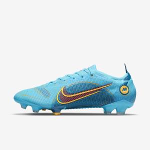 Women's Nike Mercurial Vapor 14 Elite FG Firm-Grounds Football Shoes Blue / Orange | NK148ELH