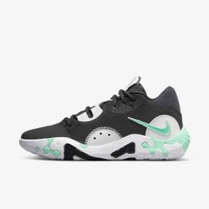 Women's Nike PG 6 Basketball Shoes Black / White / Mint | NK298ZTA