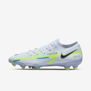 Women's Nike Phantom GT2 Pro FG Firm-Ground Football Shoes Grey / Light Blue | NK691QDV