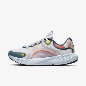 Women's Nike React Escape Run Road Running Shoes White / Blue / Black / Pink | NK124YJI