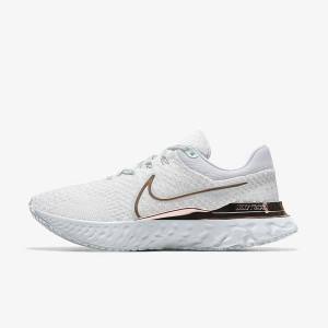 Women's Nike React Infinity Run 3 By You Custom Road Running Shoes White | NK085BAJ