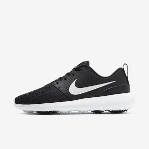 Women's Nike Roshe G Golf Shoes Black / White / Metal White | NK582WDP