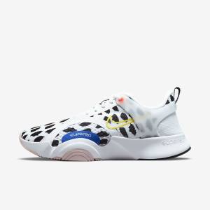 Women's Nike SuperRep Go 2 Training Shoes White / Black / Blue / Yellow | NK207CJV