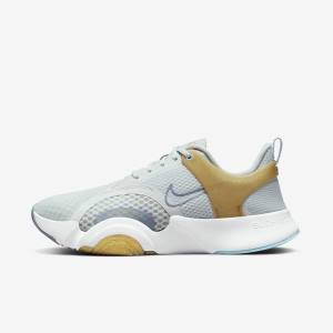 Women's Nike SuperRep Go 2 Training Shoes Platinum / Metal Gold / White | NK275EMD