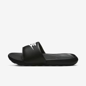 Women's Nike Victori One Slides Black / White | NK483OTK