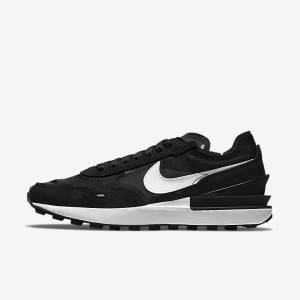 Women's Nike Waffle One Sneakers Black / Orange / White | NK607BIY